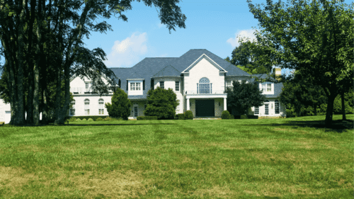 Beautiful luxury house with white trim painted white by professional painters in Old Town, VA