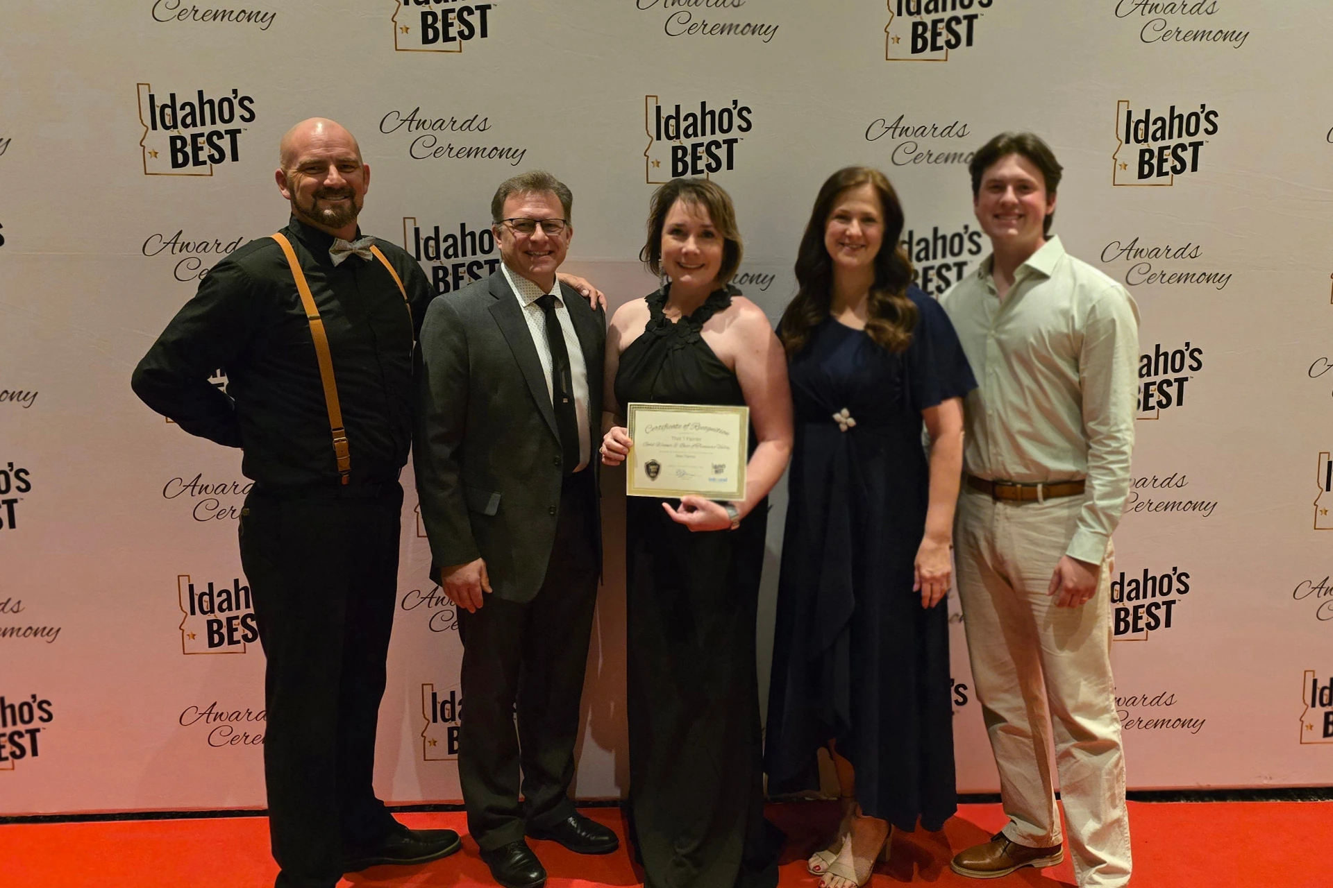 That 1 Painter Treasure Valley team accepting their Idaho's Best award