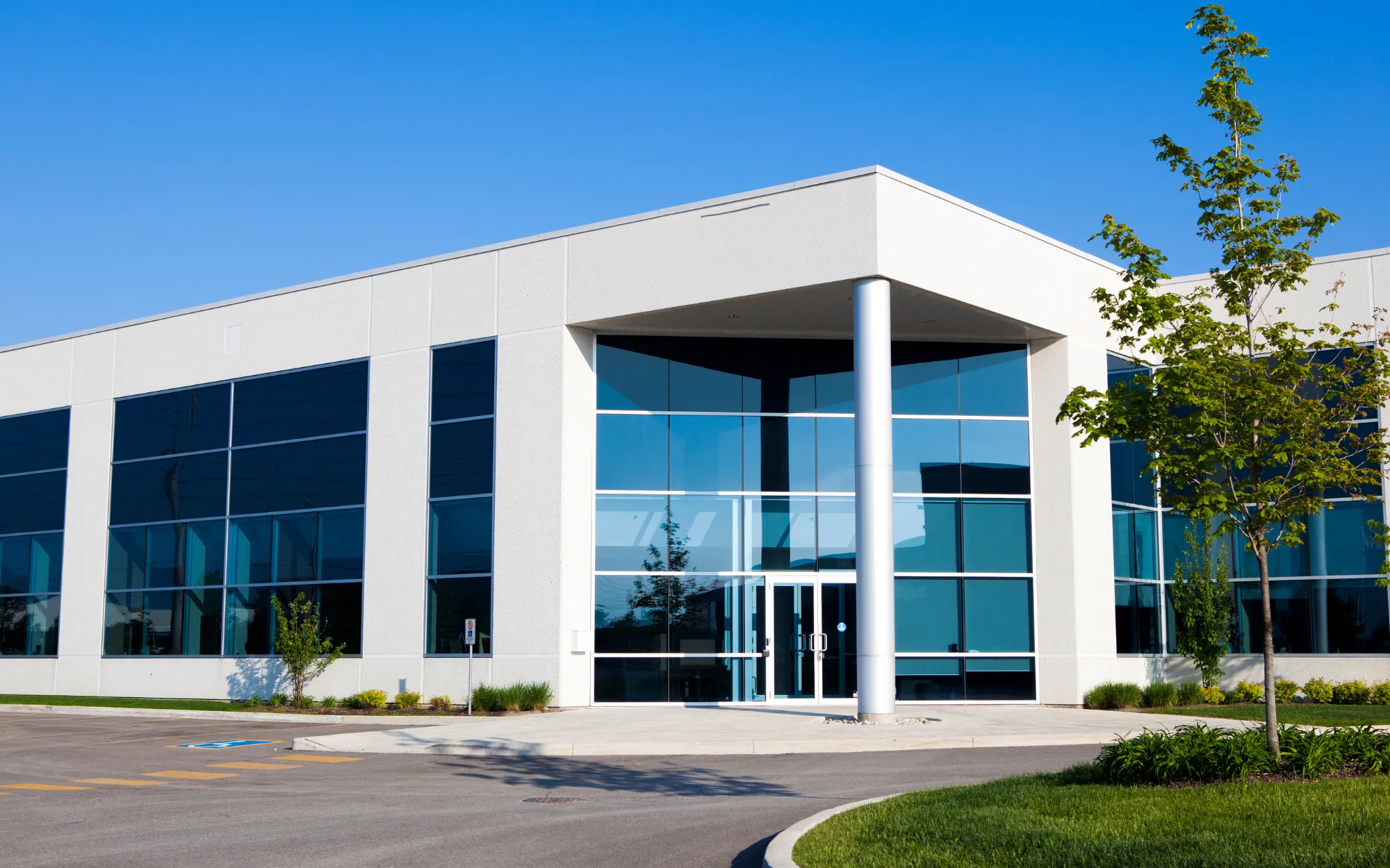 Commercial building exterior painting project