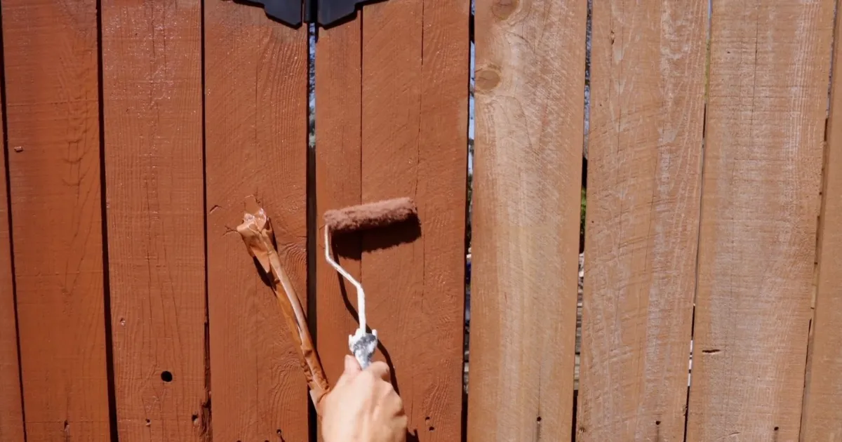Semi-transparent stained wood fence in Amarillo