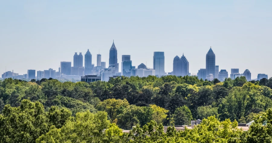 Aerial view of North Atlanta neighborhoods served by That 1 Painter North Atlanta