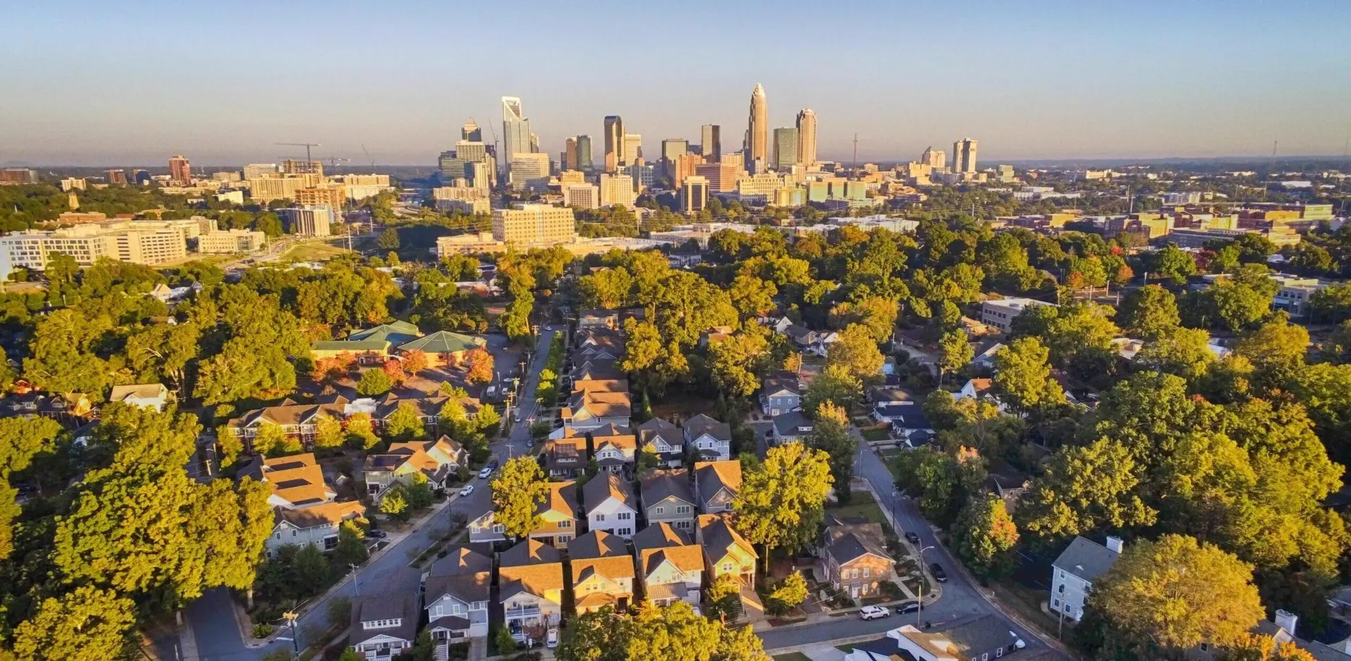 Aerial view of Charlotte, Waxhaw, Weddington, and the Charlotte Metro served by That 1 Painter Charlotte Metro