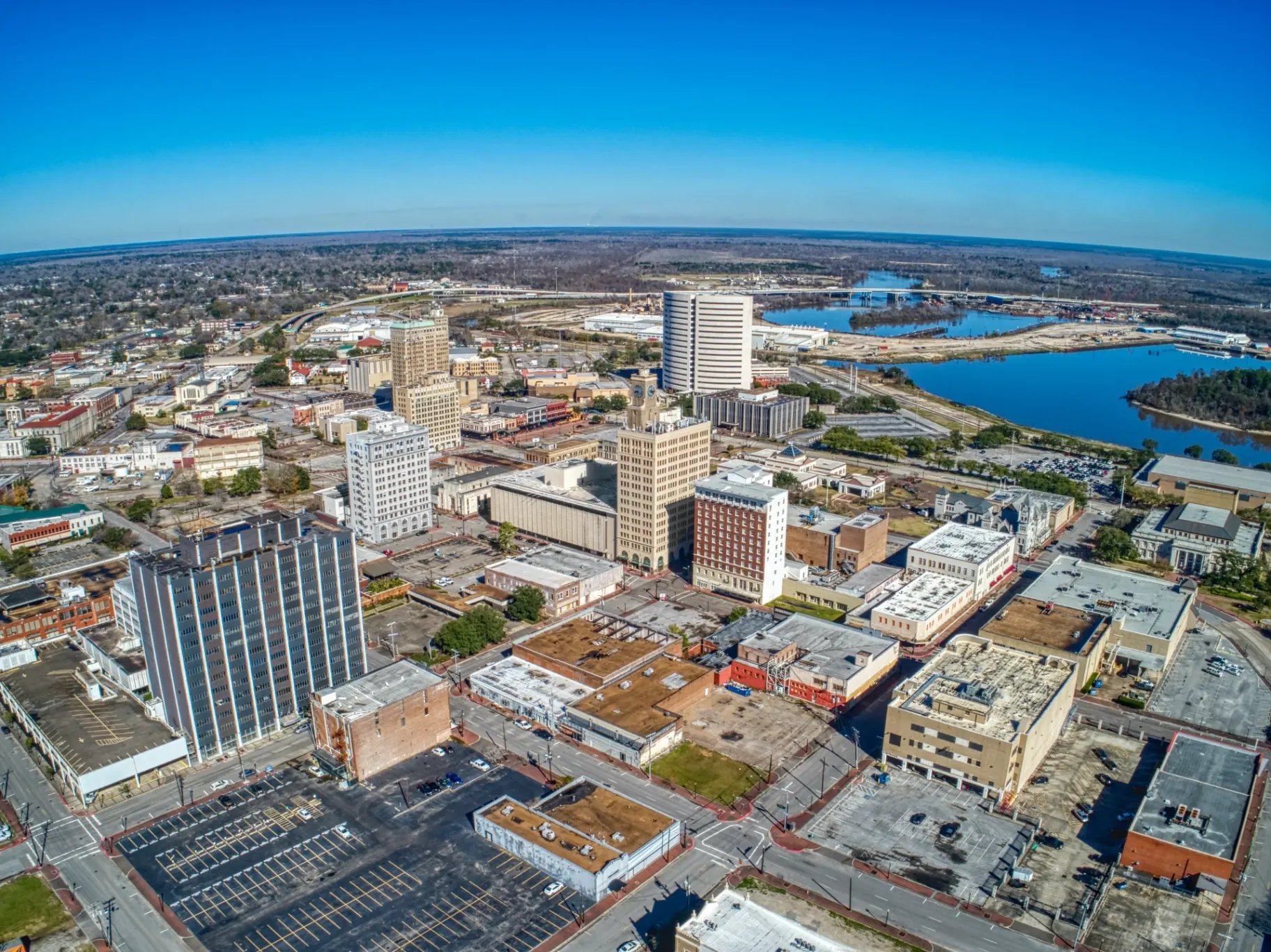 Aerial view of the Golden Triangle served by That 1 Painter Beaumont - Port Arthur