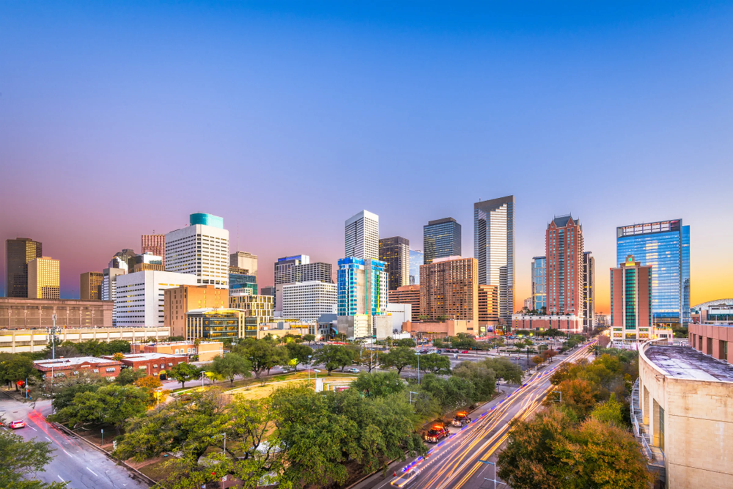 Aerial view of Houston residential neighborhoods served by That 1 Painter Houston