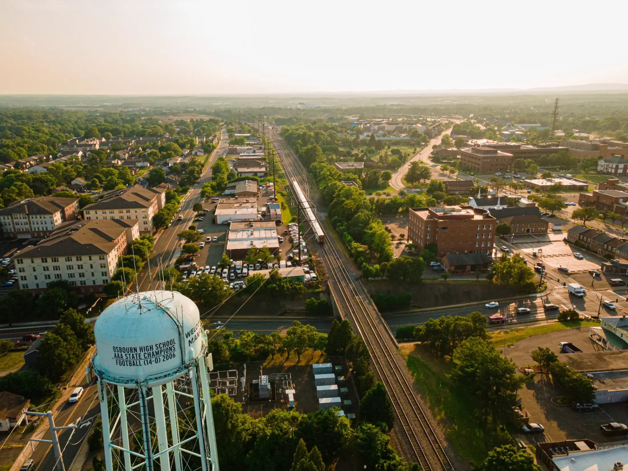 Aerial view of Manassas and Woodbridge Virginia residential neighborhoods served by That 1 Painter