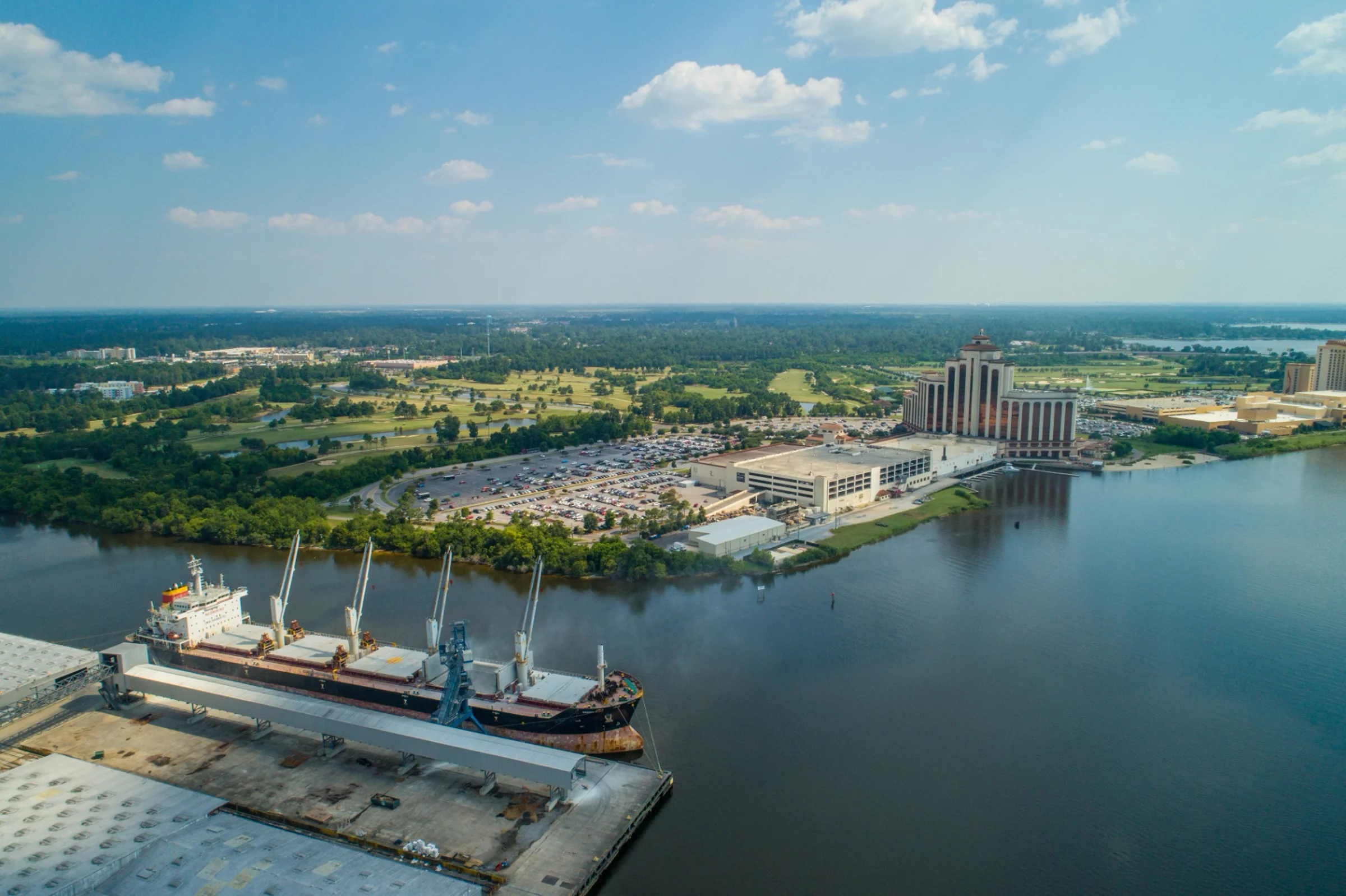 Aerial view of Lake Charles neighborhoods served by That 1 Painter Lake Charles