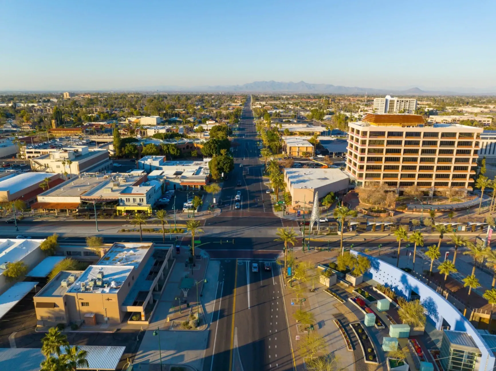 Aerial view of Scottsdale and Paradise Valley Arizona residential neighborhoods served by That 1 Painter