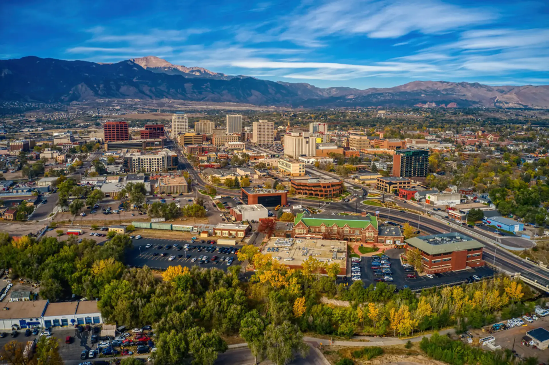 Aerial view of Colorado Springs region neighborhoods served by That 1 Painter Colorado Springs