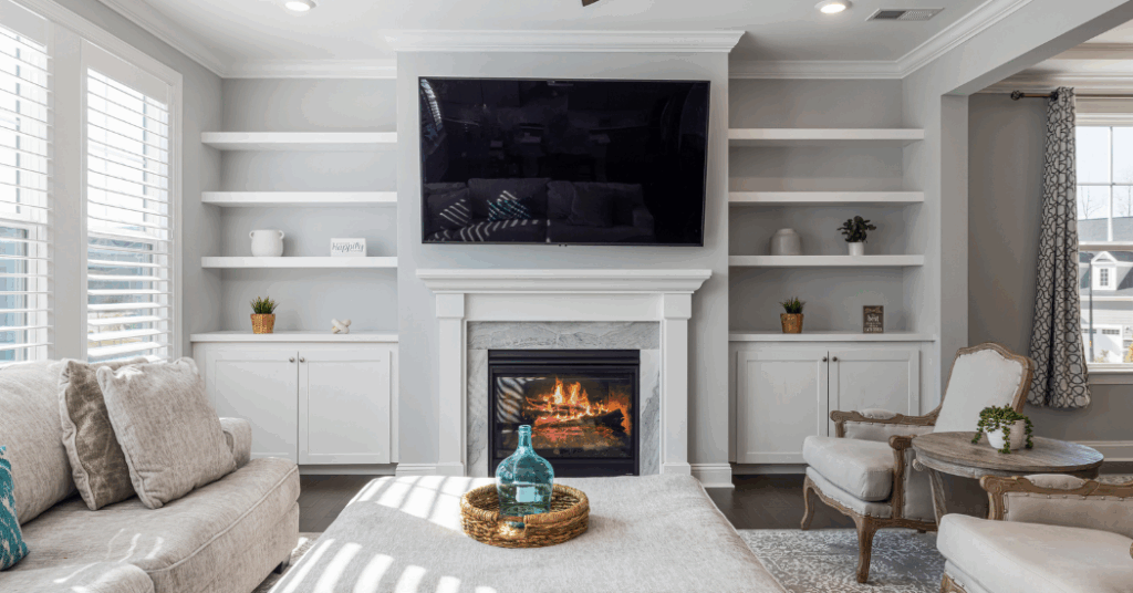 Modern living room painted white by professional painters in Eden Prairie.