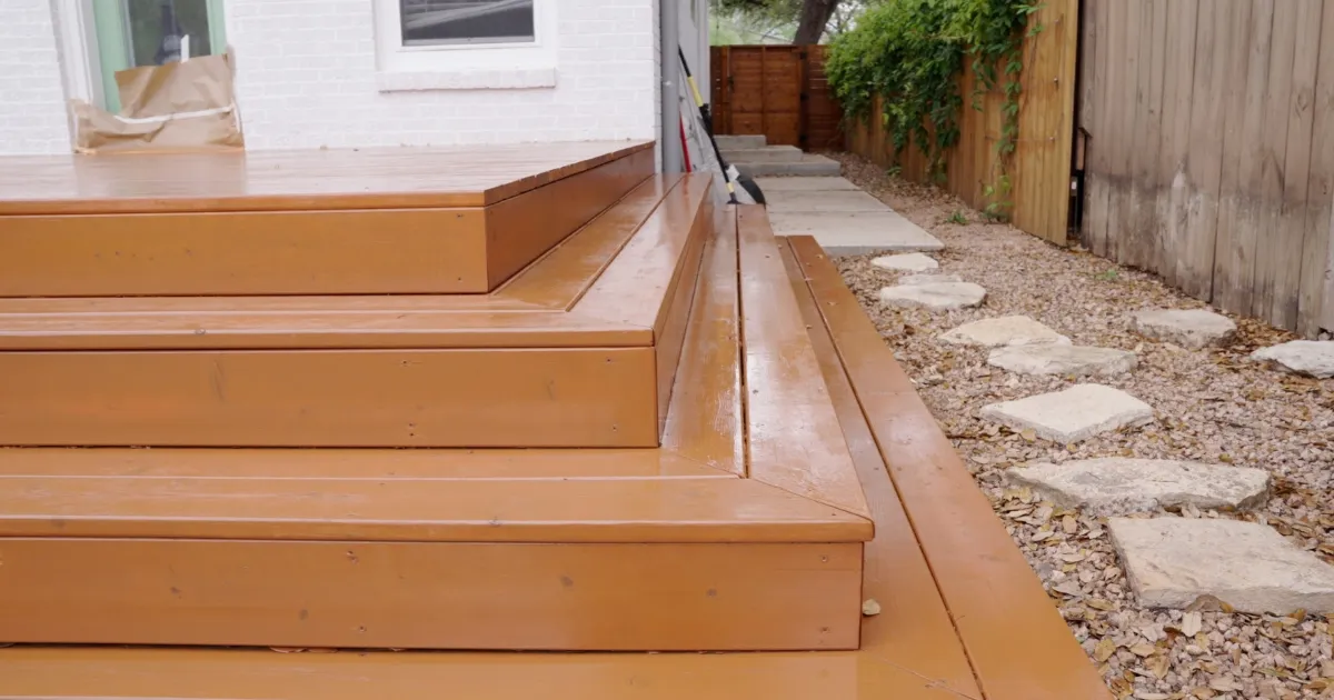 Cedar deck restoration project in Central Michigan