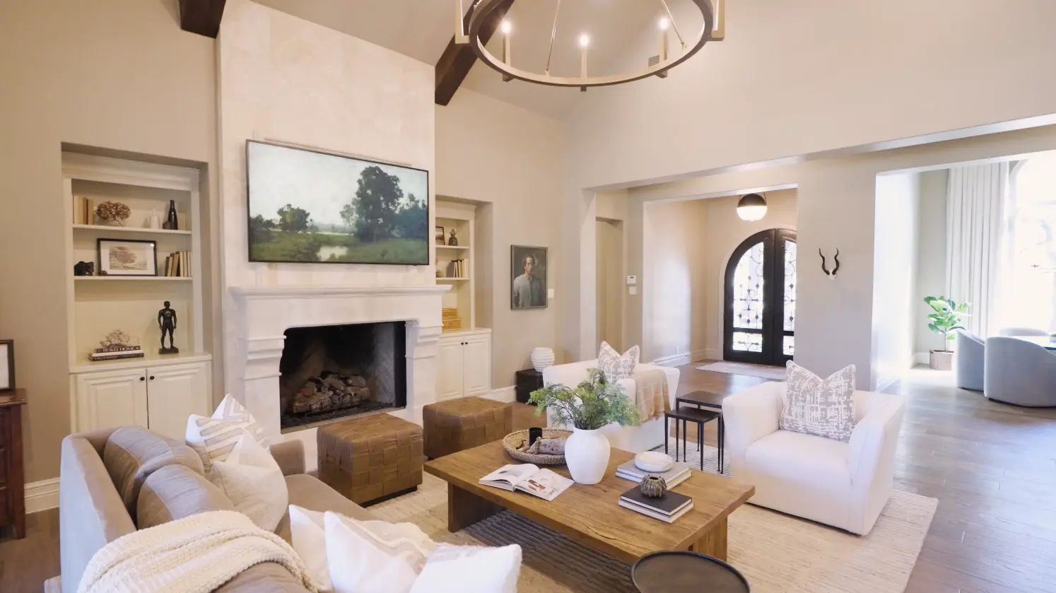 Professional interior painting of a modern living room in Bellaire, TX