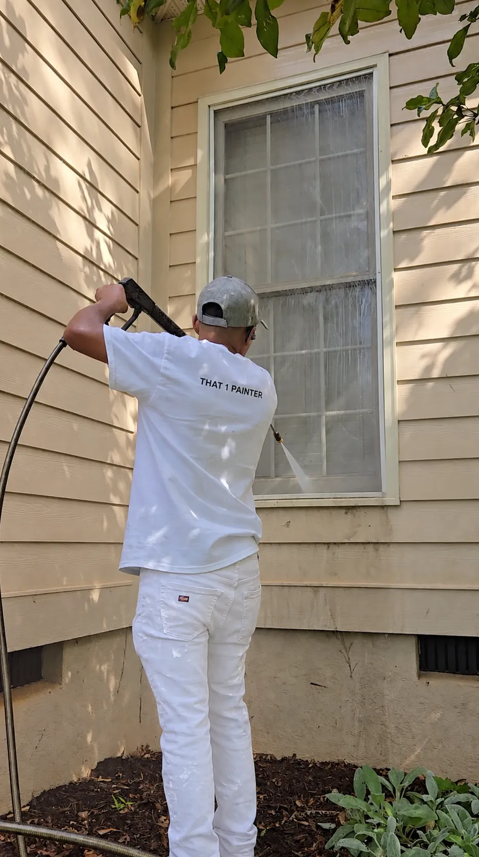Soft wash of painted siding in Amarillo