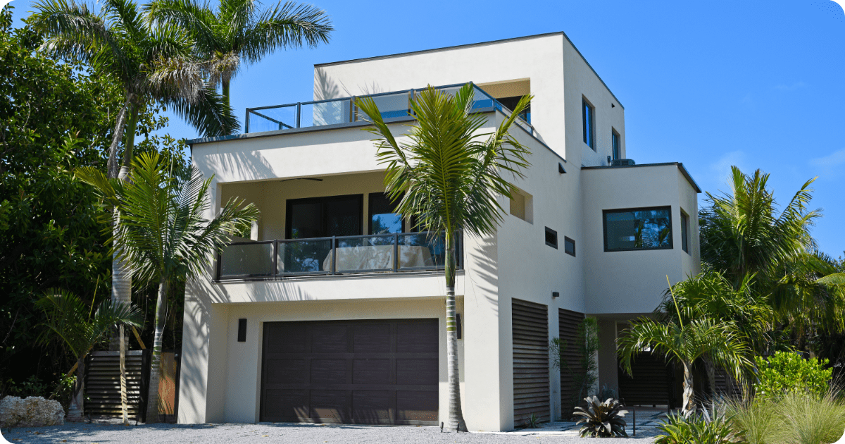 exterior painting in boca raton-white two story house painted by that 1 painter