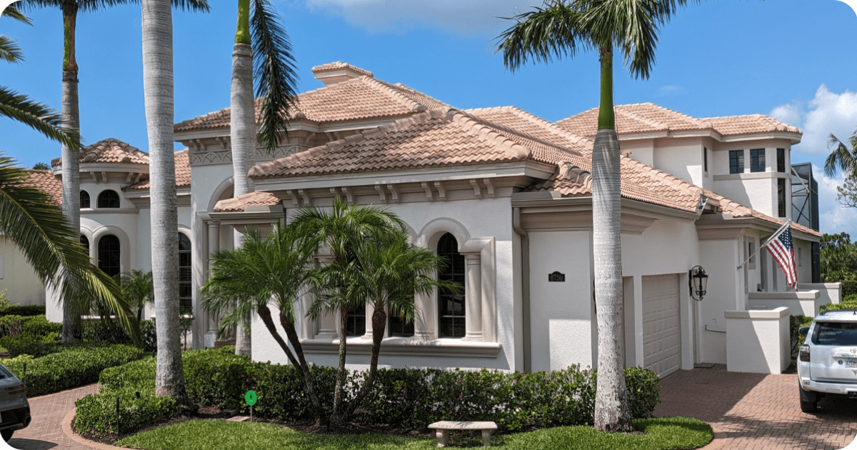 exterior painting in boca-raton-white home with brown trim painted by that 1 painter