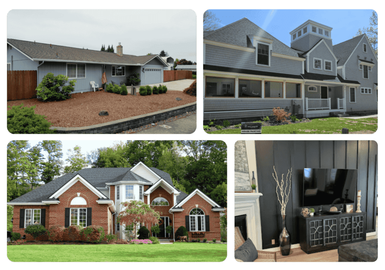 Portfolio gallery showing before and after photos of completed painting projects