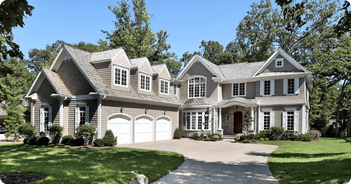 painting in holmdel-grey big luxury home with dark trim painted and pressure washed by that 1 painter central jersey