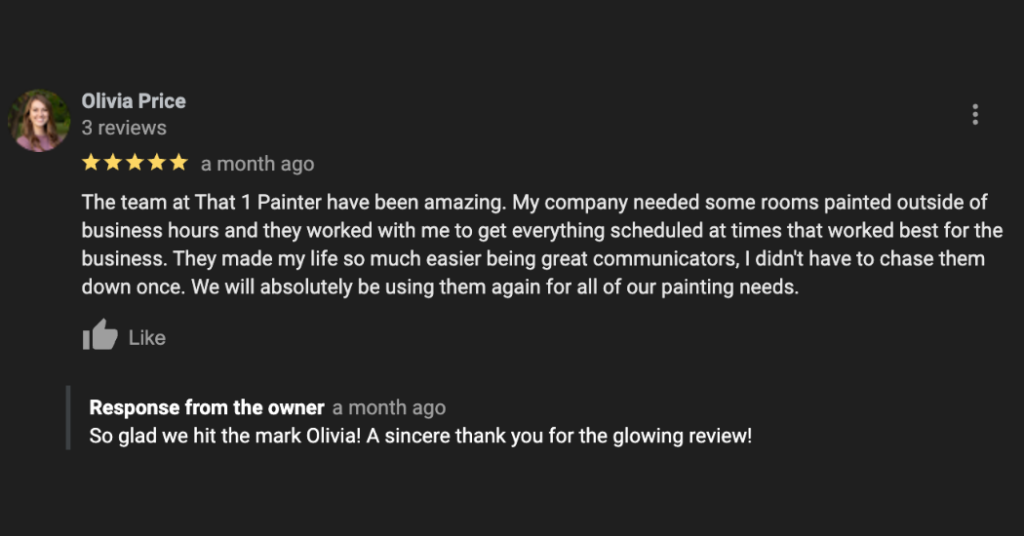 How a Google Business Profile Review Highlights That 1 Painter’s Stellar Customer Service in Charlotte, NC (2025)