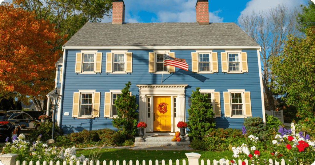 exterior painting with blue house and pants with white fence for that 1 painter cherry hill