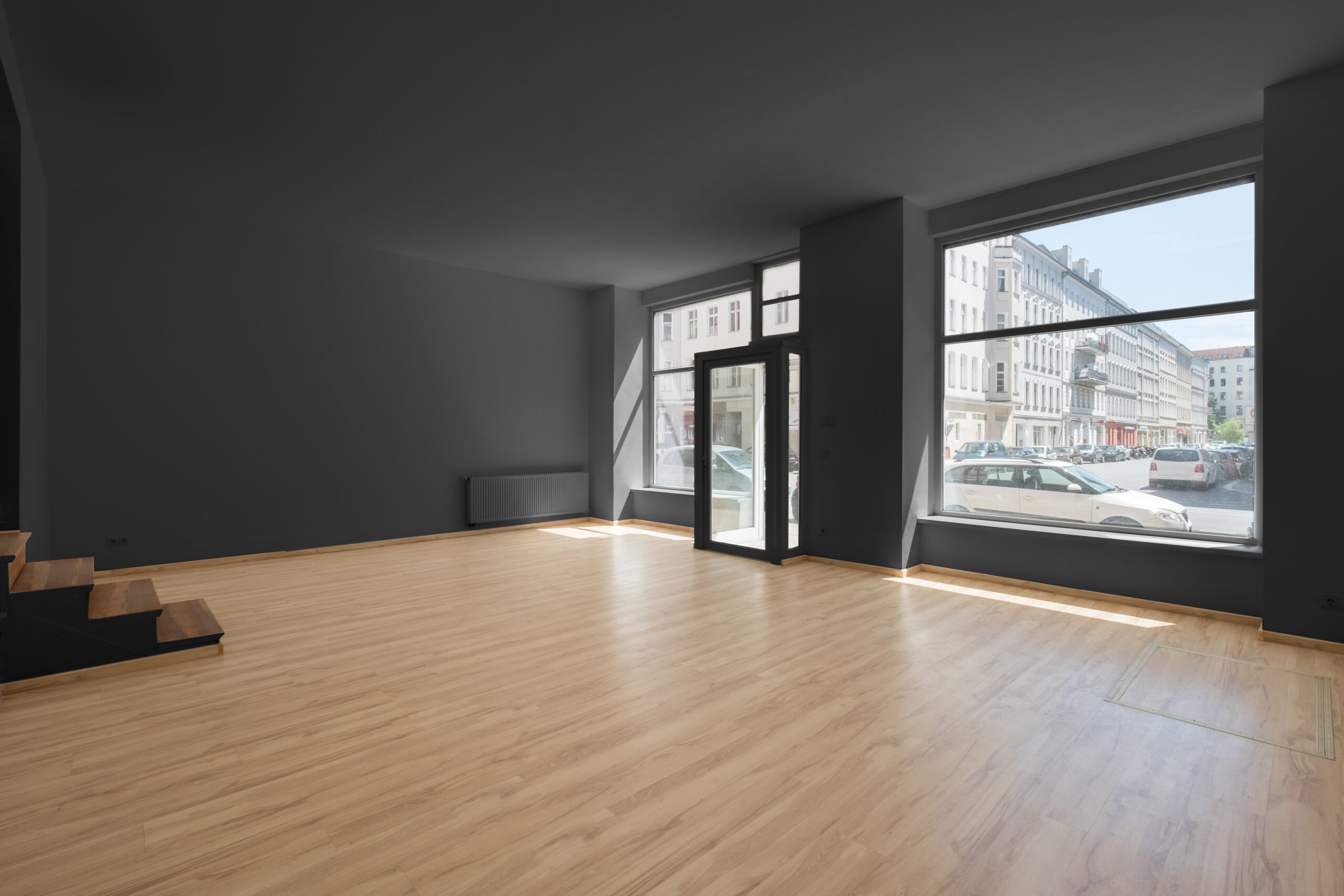 perfectly painted interior with matte black paint and great views