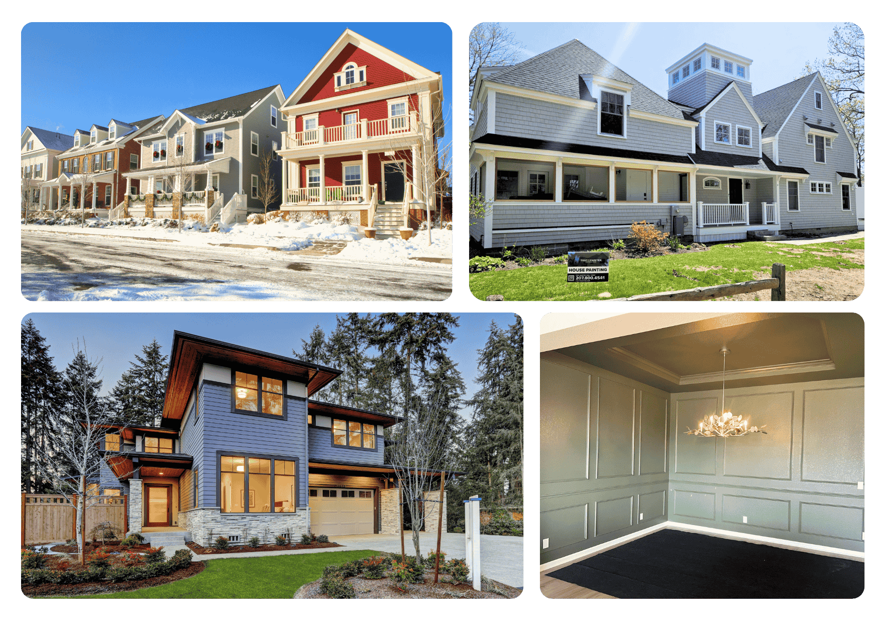 Mobile portfolio showcasing recent painting projects and transformations