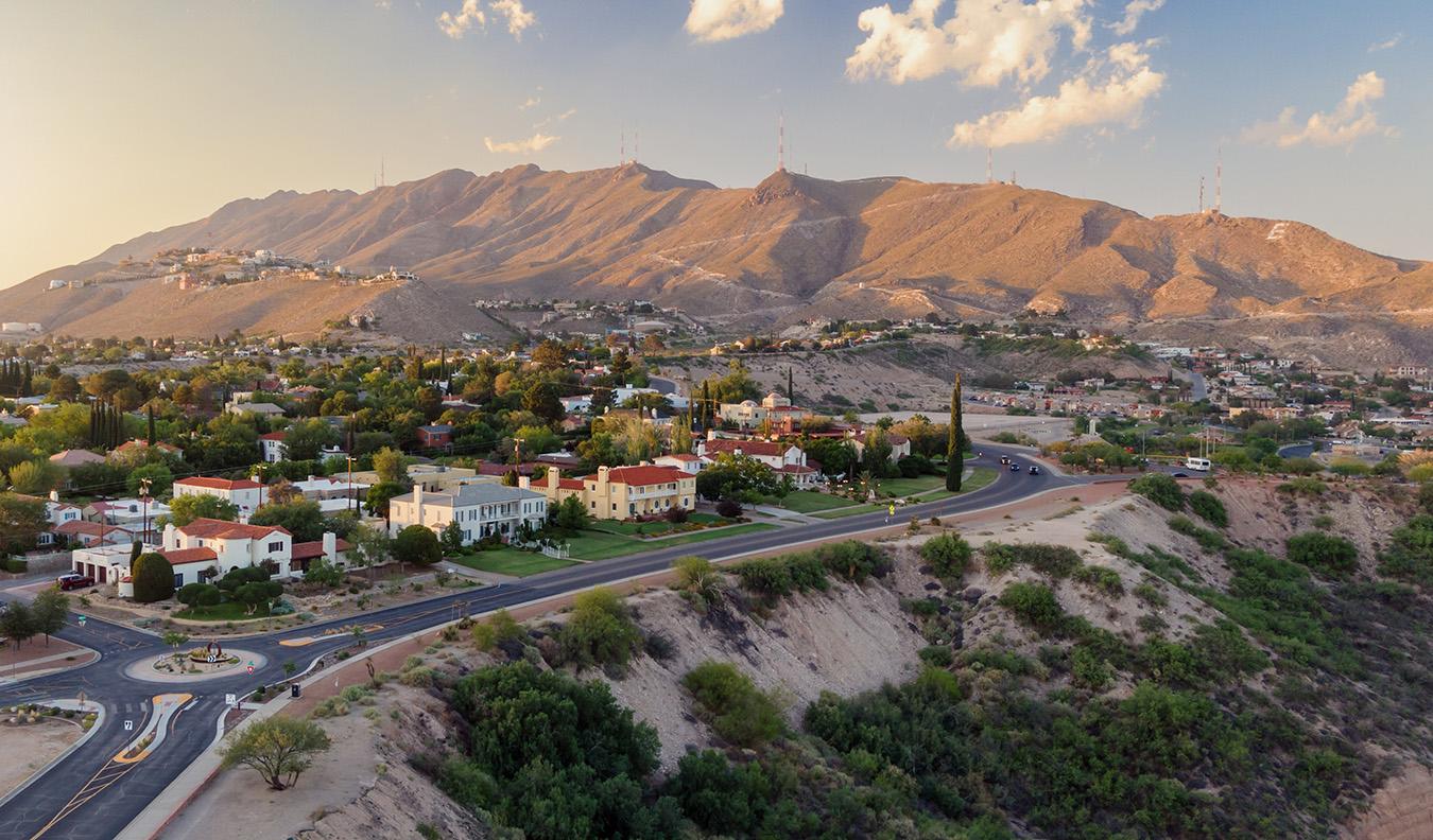 Aerial image of residential homes in el paso featured painting done by that 1 painter