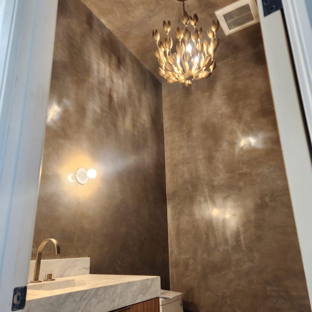 brown and concrete bathroom with right paint finish That 1 Painter Essex