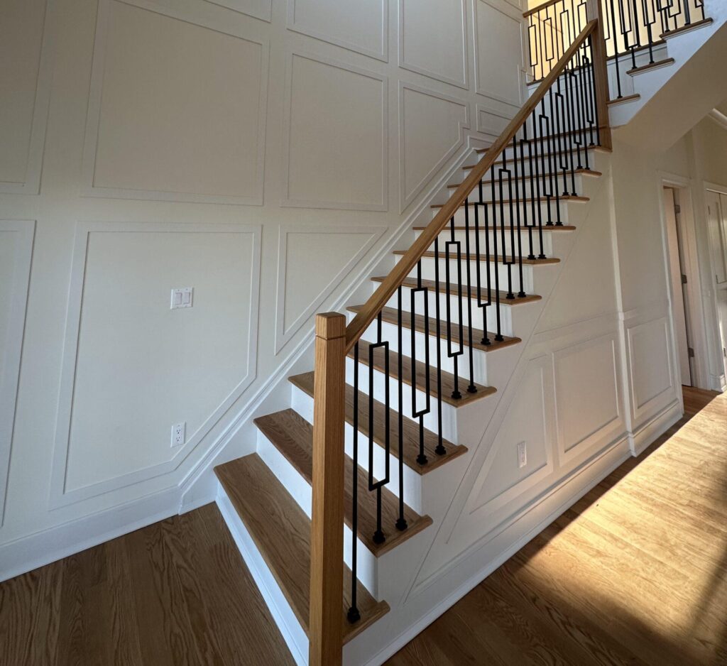 White background stairs_Brown railings with black_ That 1 Painter Essex