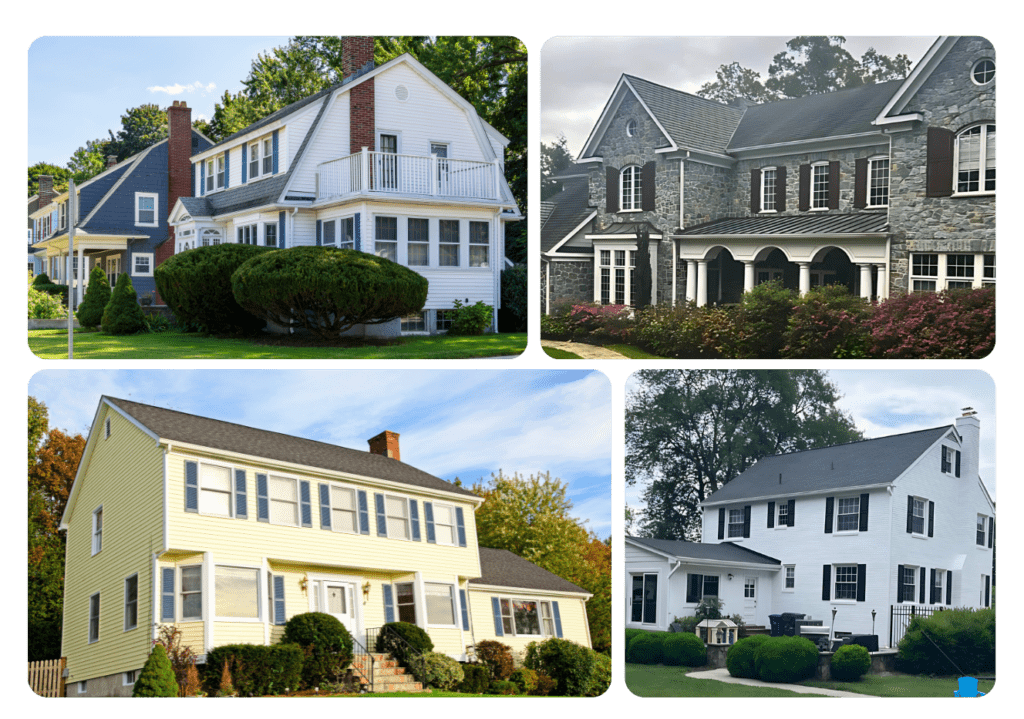 portfolio of four different houses around Virginia with different paint jobs_that 1 painter Loudoun