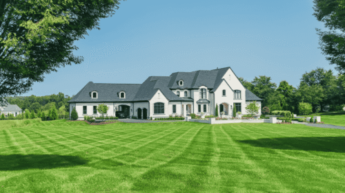 Beautiful house with white exteriors and dark trim painted by professional painters in Purcellville, VA