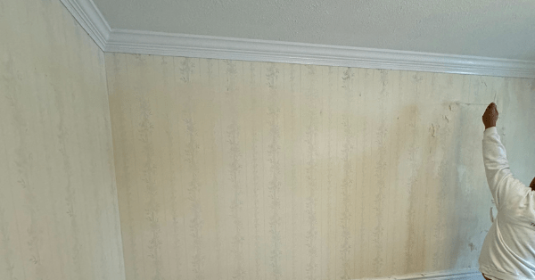 Wallpaper removal services in action professionally completed by professionals at that 1 painter michiana
