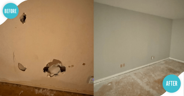 before and after of Drywall Repair Services in south bend_that 1 painter michiana