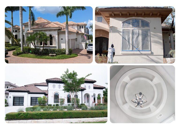 Portfolio gallery showing before and after photos of completed painting projects