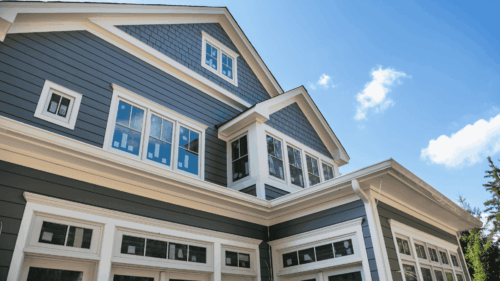 Beautiful gray house with white trim painted by professional painters in Wyckoff, NJ