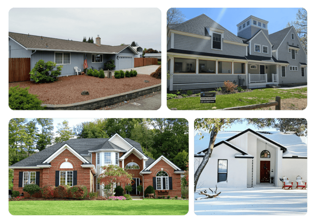 four pictures of a portfolio exterior professional painters_That 1 Painter_Northwest Arkansas