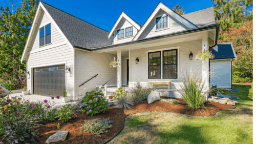 White exterior of the house painting by professional painters in Gresham, Oregon