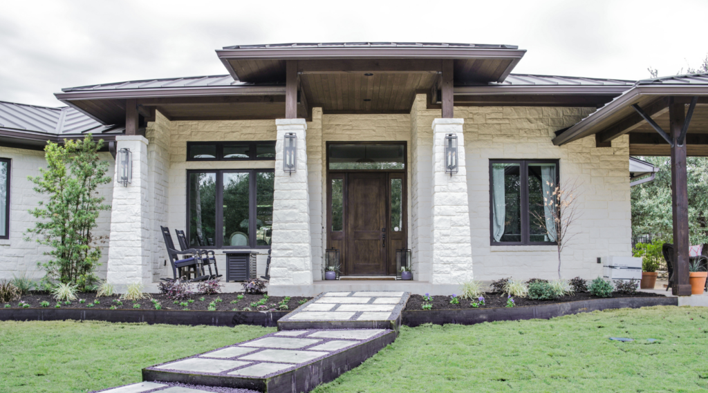 Limewashing painters just finishing a brick home in Plano Texas - That 1 Painter Plano