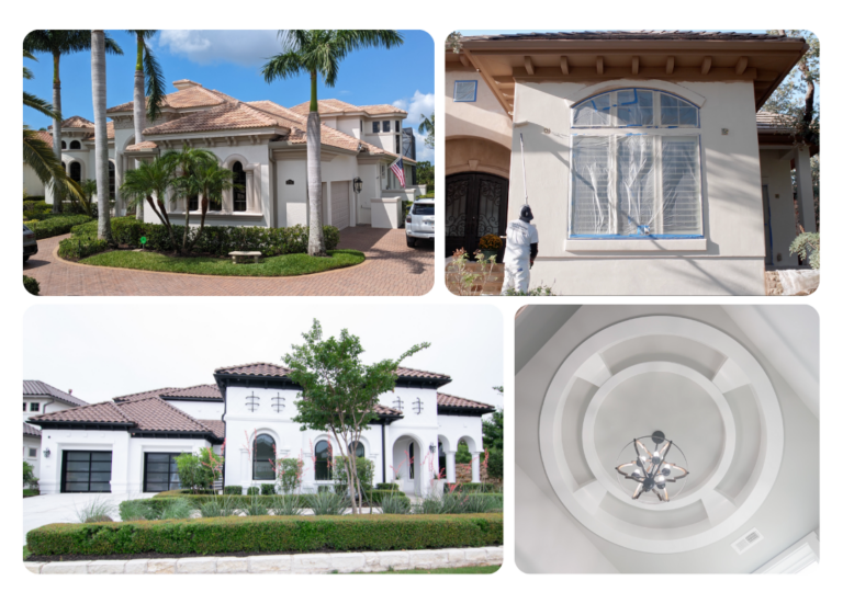 Portfolio gallery showing before and after photos of completed painting projects