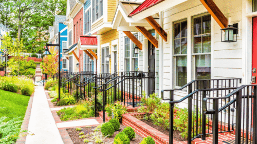 Beautiful house with red and white paneling painted professional painters.