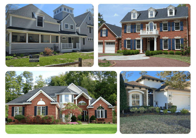 Portfolio gallery showing before and after photos of completed painting projects