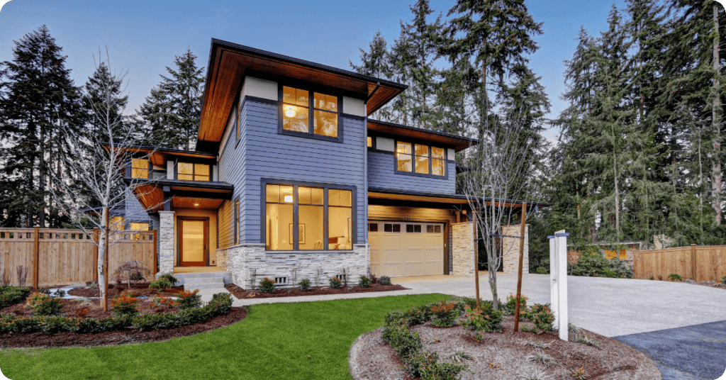weatherproof the exterior of your home showing blue panels and driveway for that 1 painter salem