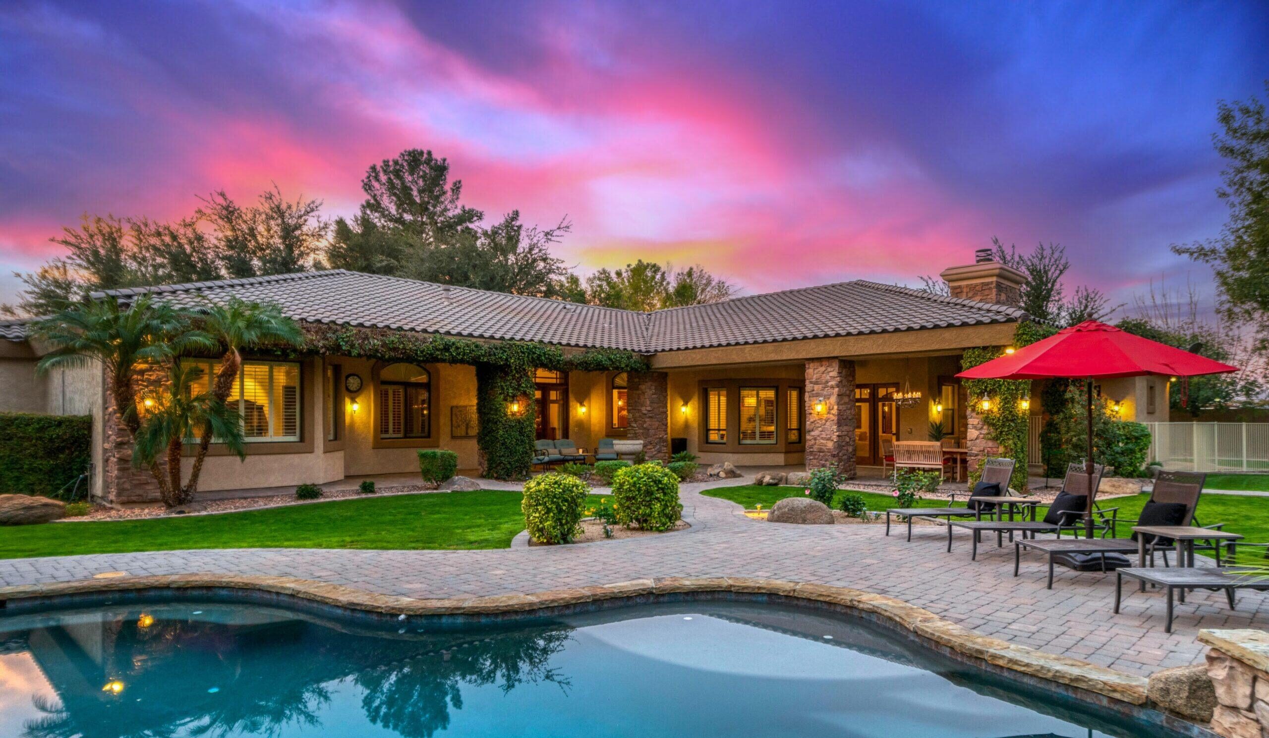 arizona home with sunset and pool to sheild your home from AZ heat for That 1 Painter Scottsdale