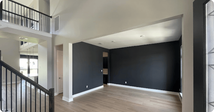 interior painting with blue wall with stair for that 1 painter suncoast