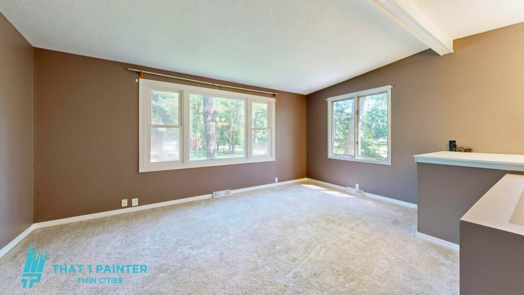 Beautiful brown interior painted by professional painters as part of a Minneapolis interior painting project