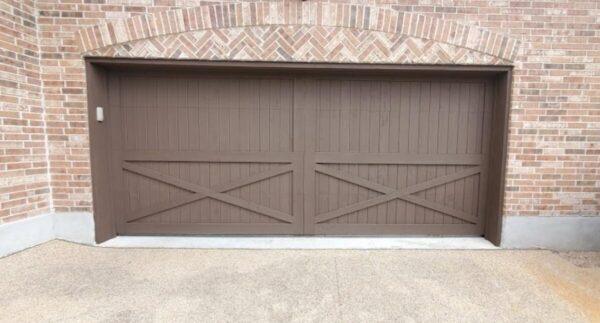 Exterior Garage Door_That 1 Painter _Brown Wood Garage Door