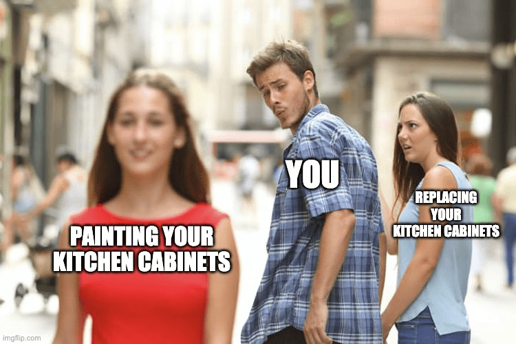 meme about painted cabinets from That 1 painter