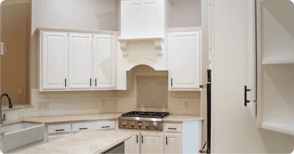white cabinets with older vintage style kitchen painted by painting experts from that 1 painter