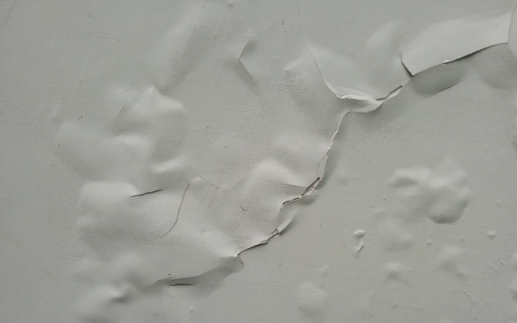 How Do I Fix Paint Bubbles? Pro Tips for Better Paint 1 Dry and brittle paint bubbles on a white wall